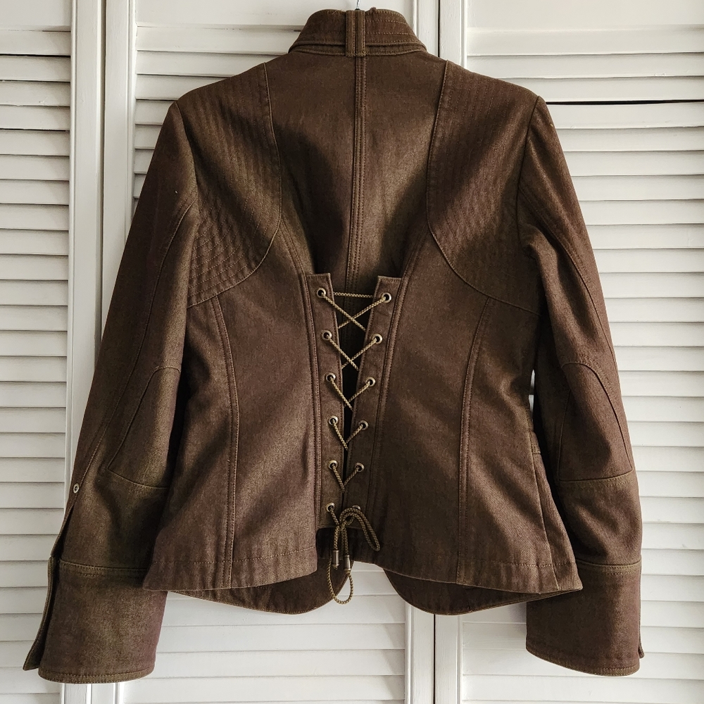 Vtg ETCETERA Iridescent Olive/Brown Pant Suit